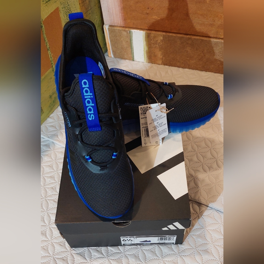 adidas Black and Blue Athletic Shoes - Picture 7 of 8